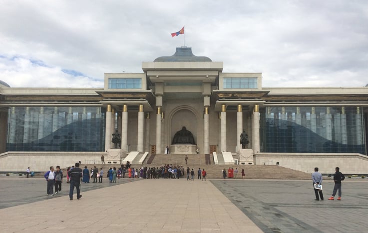Image of the Government Place in the city square of Ulaanbaatar, Mongolia